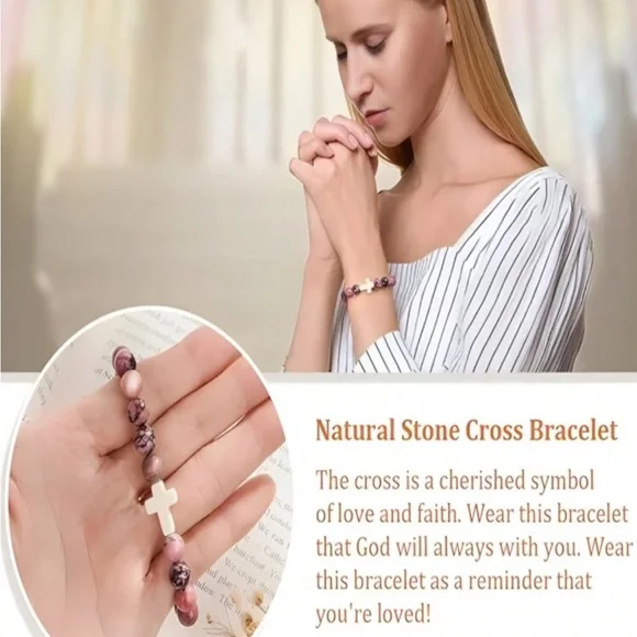 Faith Cross Beaded Bracelet NWT - Picture 3 of 4